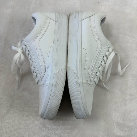 Vans Women's Size 8 Old Skool Skate Shoe White Classic Canvas Low Top Sneakers - Picture 5 of 10